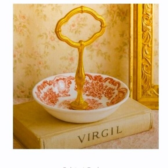 Enoch Wedgwood Royal Homes of Britain Serving Dish with Handle, Pink 1965-1980 - Picture 3 of 8